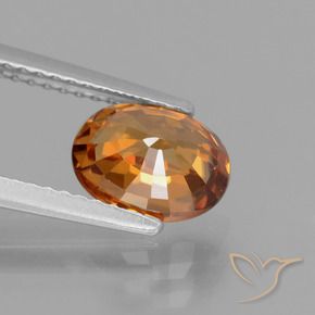 Zircon Gemstone in 8 x 6 mm (calibrated) Size for Sale, Zircon Stone in Apricot Orange Color
