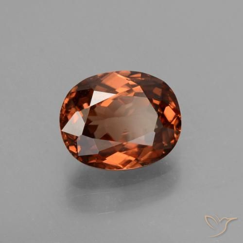2.09 ct Orange Zircon Stone, Natural Zircon in Oval Facet Shape for Sale