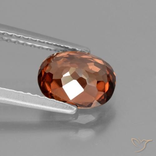 Zircon Gemstone in 8 x 6.5 mm Size for Sale, Zircon Stone in Medium Orange Color