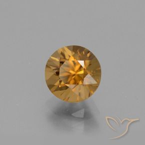 2.10 ct Golden Zircon Stone, Natural Zircon in Diamond-Cut Shape for Sale