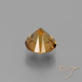 Zircon Gemstone in 7 mm (calibrated) Size for Sale, Zircon Stone in Golden-Brown Color