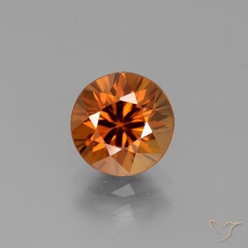 2.30ct Natural Medium Orange Zircon, Round, VS