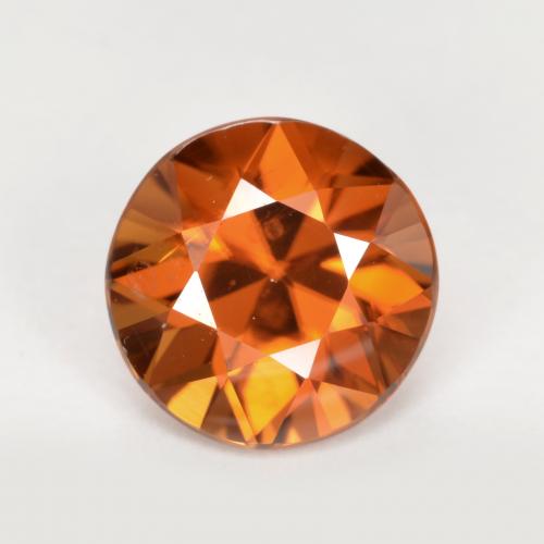Medium-Dark Orange Zircon Gem - 2ct Diamond-Cut (ID: 442079)