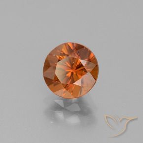 2.14 ct Orange Zircon Stone, Natural Zircon in Diamond-Cut Shape for Sale
