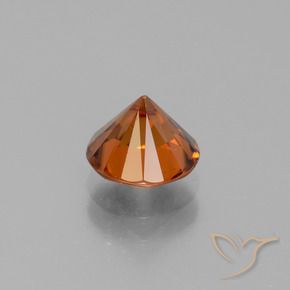 Zircon Gemstone in 7 mm (calibrated) Size for Sale, Zircon Stone in Medium Orange Color