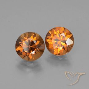 3.80 ctw Orange Zircon Stones, Natural Zircon in Diamond-Cut Shape for Sale