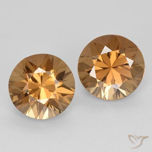 Circón naranja de 3,89 quilates, corte de diamante de 7,1 mm de Camboya, Photo A