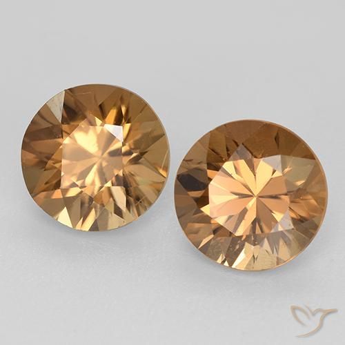 3.89 ctw Orange Zircon Stones, Natural Zircon in Diamond-Cut Shape for Sale