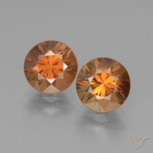 3.94 ct Orange Zircon, 7.1 mm Diamond Cut From Cambodia, Photo A