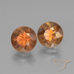 3.94 ctw Orange Zircon Stones, Natural Zircon in Diamond-Cut Shape for Sale