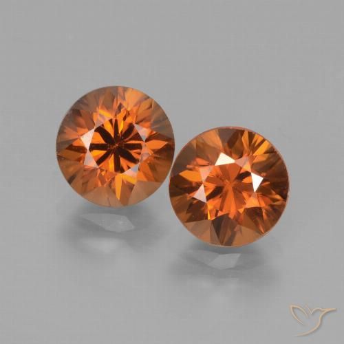 3.90ctw Natural Deep Orange Zircon, Round, VS
