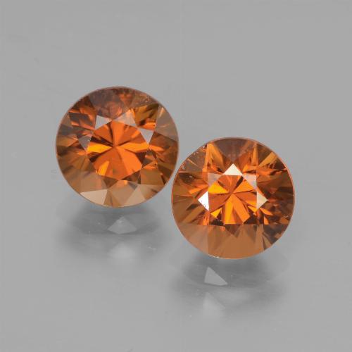 Medium Orange Zircon Gem - 2ct Diamond-Cut (ID: 442162)