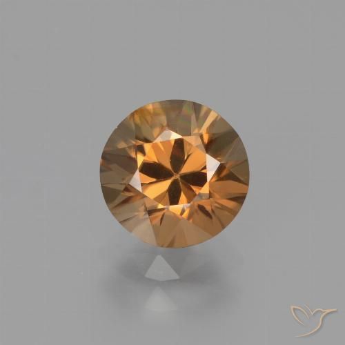 1.82ct Natural Medium Orange Zircon, Round, VVS