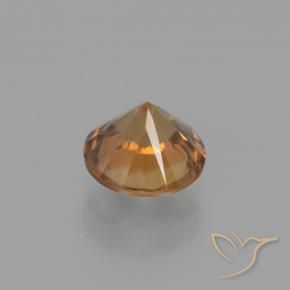 Zircon Gemstone in 7 mm (calibrated) Size for Sale, Zircon Stone in Medium Orange Color