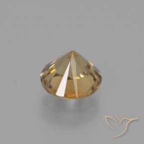 Zircon Gemstone in 7 mm (calibrated) Size for Sale, Zircon Stone in Golden-Peach Color