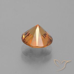 Zircon Gemstone in 7 mm (calibrated) Size for Sale, Zircon Stone in Earthy Orange Color