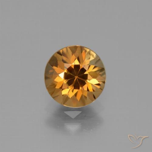 2.18ct Natural Deep Orange Zircon, Round, VVS