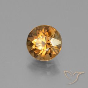 2.18 ct Orange Zircon Stone, Natural Zircon in Diamond-Cut Shape for Sale