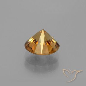 Zircon Gemstone in 7.5 mm (calibrated) Size for Sale, Zircon Stone in Deep Orange Color