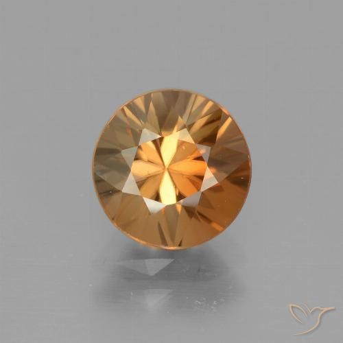 2.39ct Natural Deep Orange Zircon, Round, VVS