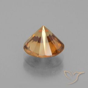 Zircon Gemstone in 7.5 mm (calibrated) Size for Sale, Zircon Stone in Deep Orange Color