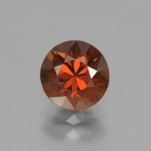 2,33 ct runder Zirkon aus Kambidscha, Größe: 7,5mm, Reinheit: VS, Garantiert echter Edelstein, 1 Stück Zirkon in Dunkelorange Farbe, Mohs-Härte von 6,5 - 7,5 Geeignet für den täglichen Gebrauch im Schmuck, Symbolisiert Ehre und Weisheit, Photo A