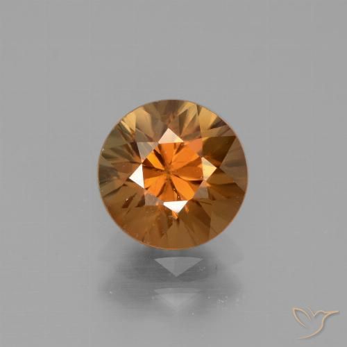 1.90ct Natural Earthy Orange Zircon, Round, VVS-VS