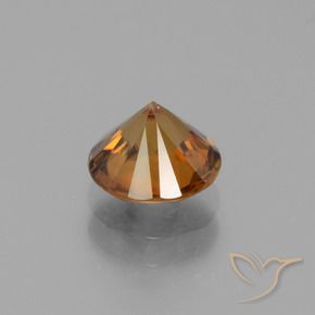 Zircon Gemstone in 7 mm (calibrated) Size for Sale, Zircon Stone in Earthy Orange Color