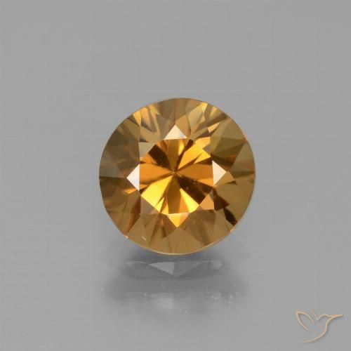 1.94ct Natural Deep Orange Zircon, Round, VVS