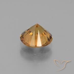 Zircon Gemstone in 7 mm (calibrated) Size for Sale, Zircon Stone in Deep Orange Color