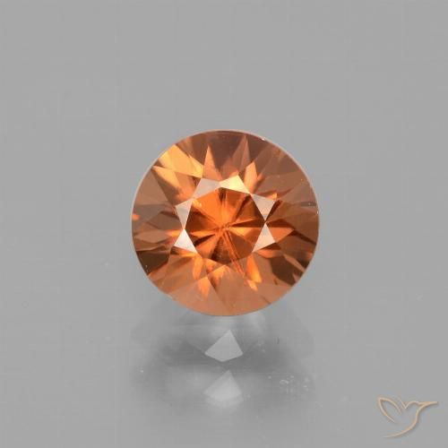 1.81ct Natural Deep Reddish Orange Zircon, Round, VVS