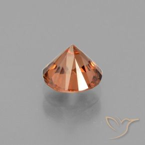 Zircon Gemstone in 7 mm (calibrated) Size for Sale, Zircon Stone in Deep Reddish Orange Color