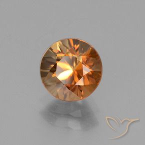 2.11 ct Orange Zircon Stone, Natural Zircon in Diamond-Cut Shape for Sale