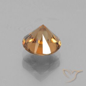 Zircon Gemstone in 7.5 mm (calibrated) Size for Sale, Zircon Stone in Medium Orange Color