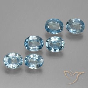 2.70 ctw Blue Zircon Stones, Natural Zircon in Oval Facet Shape for Sale