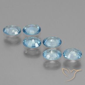 Zircon Gemstones in 5 x 4 mm (calibrated) Size for Sale, Zircon Stones in Light Blue Color