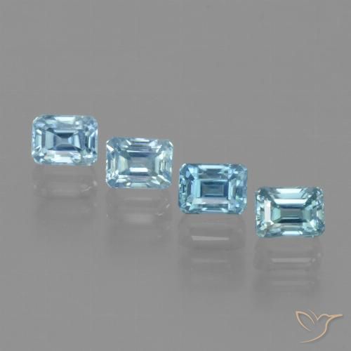 1.94 ct Blue Zircon, 4.1 x 3.1 mm Octagon Cut From Cambodia, Photo A