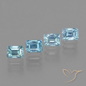 1.94 ctw Blue Zircon Stones, Natural Zircon in Octagon Facet Shape for Sale