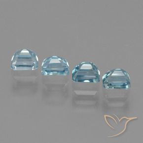 Zircon Gemstones in 4 x 3 mm (calibrated) Size for Sale, Zircon Stones in Light Blue Color