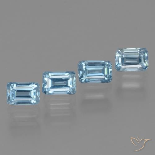2.15 ct Blue Zircon, 4.5 x 3.1 mm Octagon Cut From Cambodia, Photo A