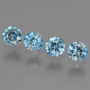 1.50 ct Blue Zircon Gemstone, Zircon Gem in Diamond-Cut Shape for Sale.