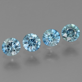 1.50 ct Blue Zircon Stone, Natural Zircon in Diamond-Cut Shape for Sale