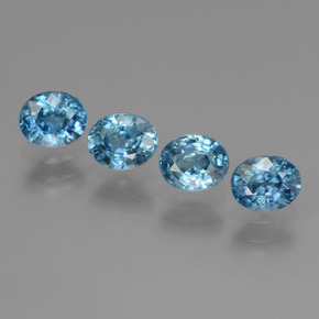 2.44 ctw Blue Zircon Gemstones, Zircon Gems in Oval Facet Shape for Sale.