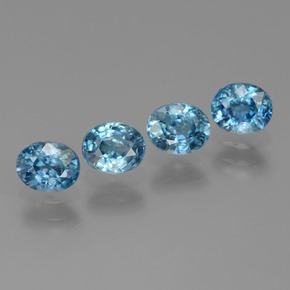 2.44 ctw Blue Zircon Stones, Natural Zircon in Oval Facet Shape for Sale