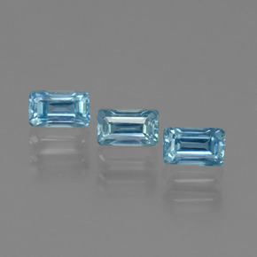 1.28 ctw Blue Zircon Gemstones, Zircon Gems in Octagon Facet Shape for Sale.