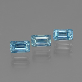 1.28 ctw Blue Zircon Stones, Natural Zircon in Octagon Facet Shape for Sale