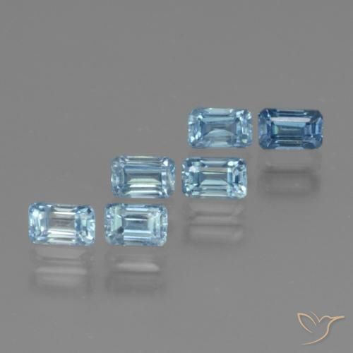 1.82 ct Blue Zircon, 4 x 2.6 mm Octagon Cut From Cambodia, Photo A