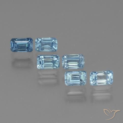 1.82 ctw Blue Zircon Stones, Natural Zircon in Octagon Facet Shape for Sale
