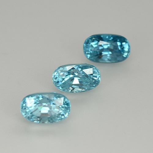 Swiss Blue Zirkon Edelstein - 0.6ct Oval facettiert (ID: 444935)