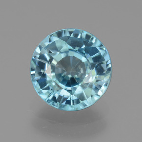 Azul agua oscuro Circón Gema - 3.6ct Faceta Redonda (ID: 445051)